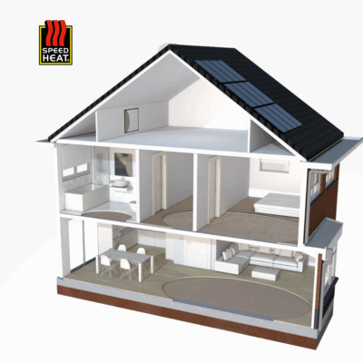 visualisatie huis met Speedheat elektrische verwarming