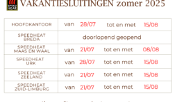 We gaan de vakantieperiode in!