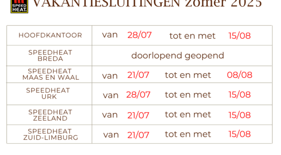 We gaan de vakantieperiode in!