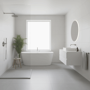 Elektrische vloerverwarming onder een tegelvloer in de badkamer