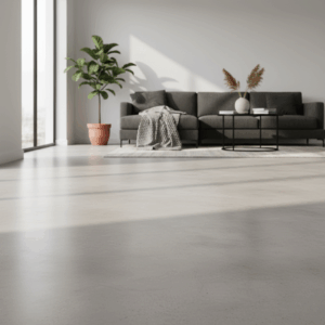 PVC beton Speedheat elektrische verwarming Speedheat elektrische vloerverwarming onder PVC vloer betonlook